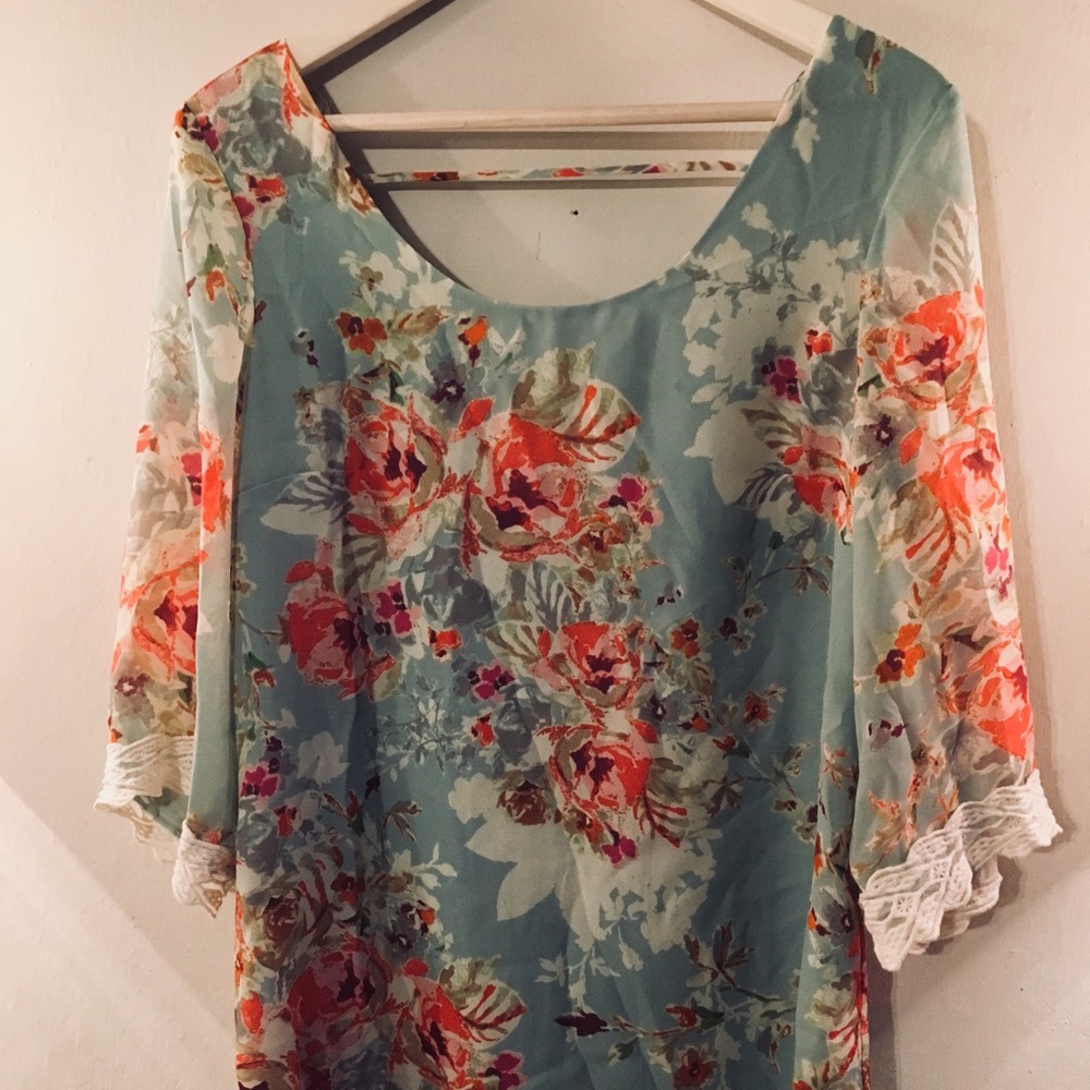 Floral Teal Dress